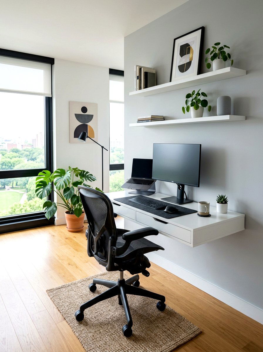 Floating Desk Home Office - 30 minimalist home office ideas