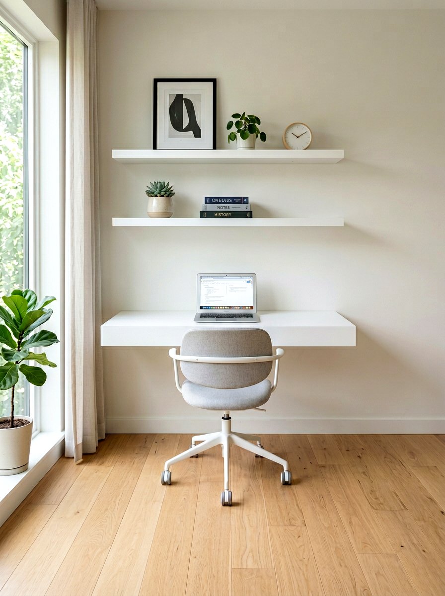 Floating Desk Homework Station - 30 minimalist teen room ideas