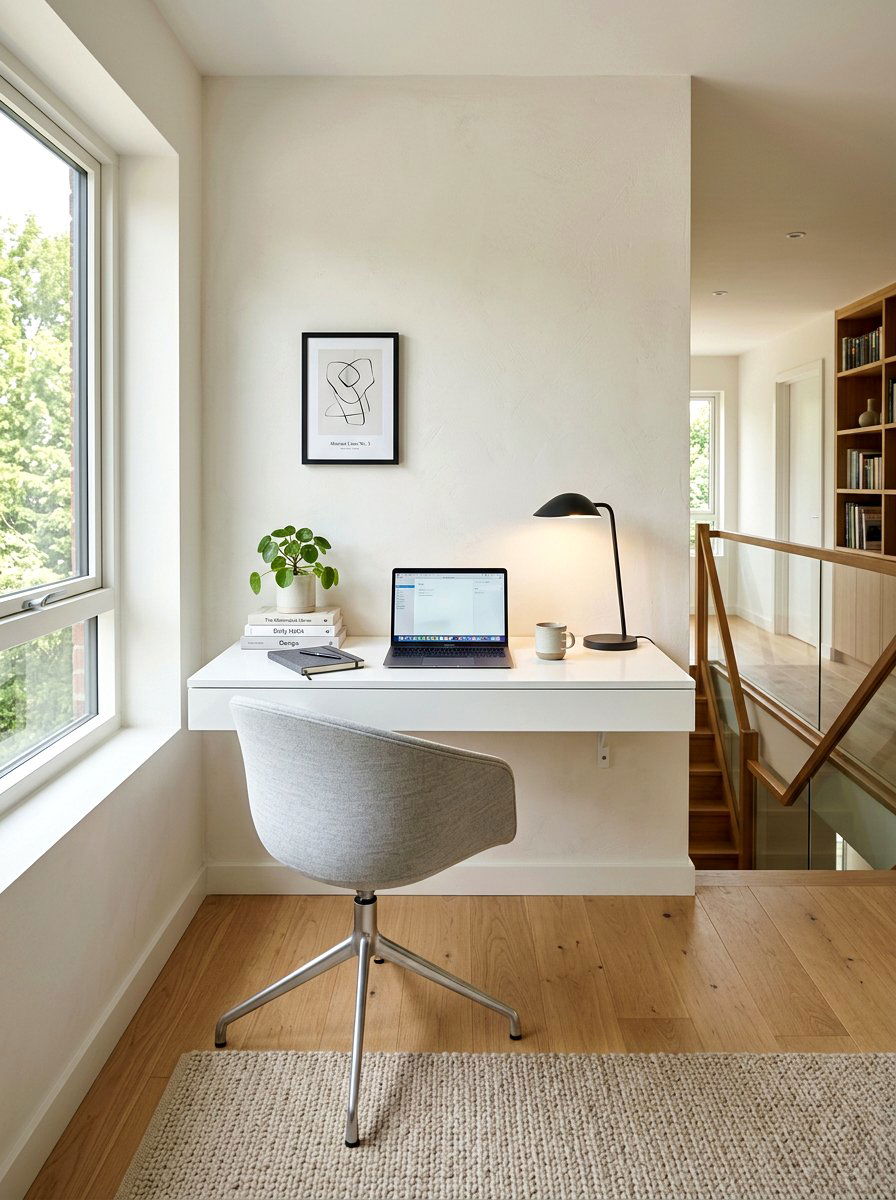 Floating Desk Landing - 30 landing reading nook ideas
