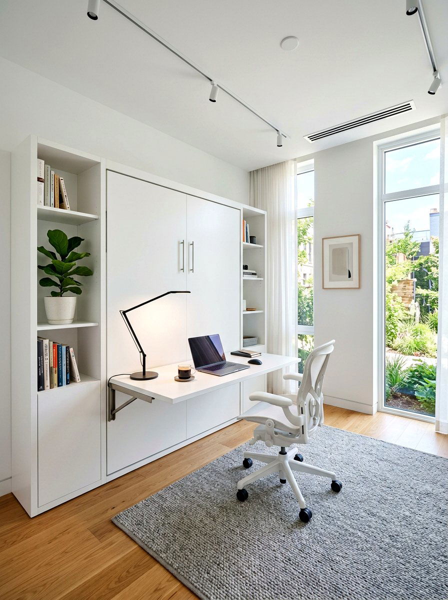 Floating Desk Murphy Bed - 30 fold out bed room ideas