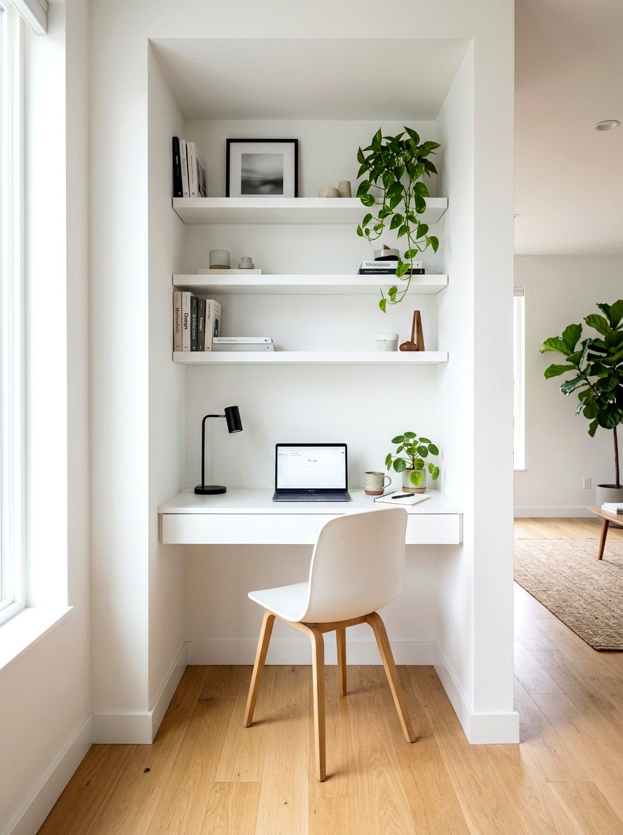Floating Desk Nook - 30 quiet work room ideas