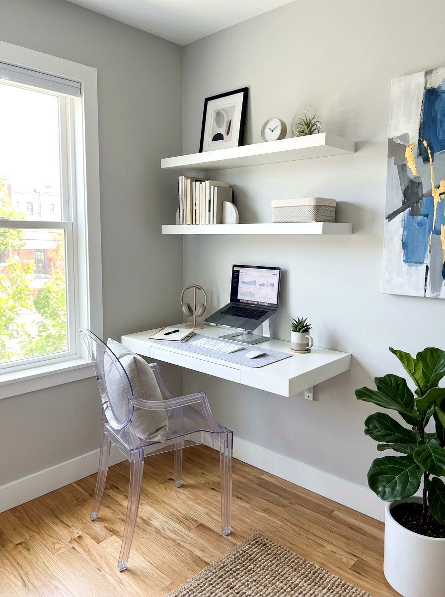 Floating Desk Office - 30 work from home office ideas