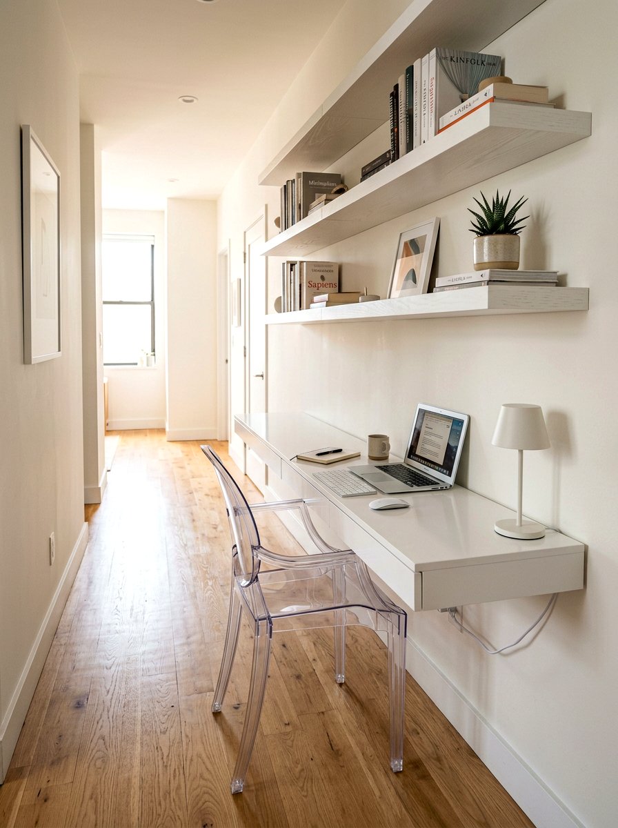 Floating Desk Wall - 30 apartment office ideas