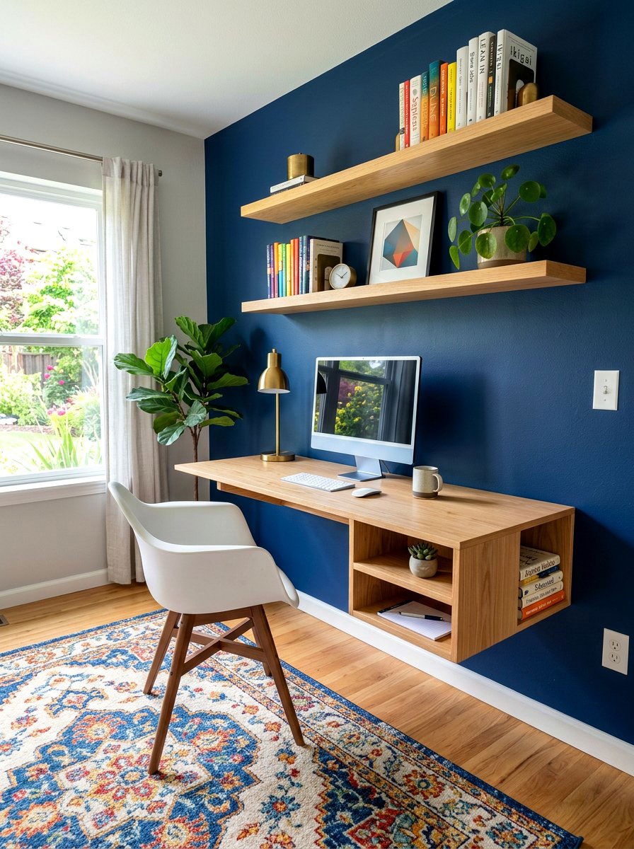 Floating Desk With Storage - 30 fold down desk ideas