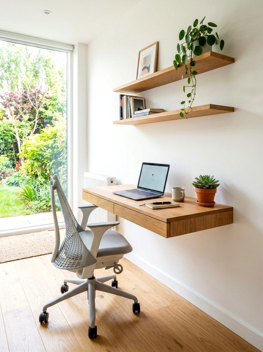 Floating Desk Workspace - 30 collected apartment decor ideas
