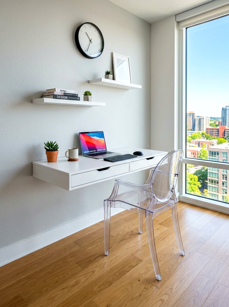 Floating Desk Workspace - 30 teen study room ideas