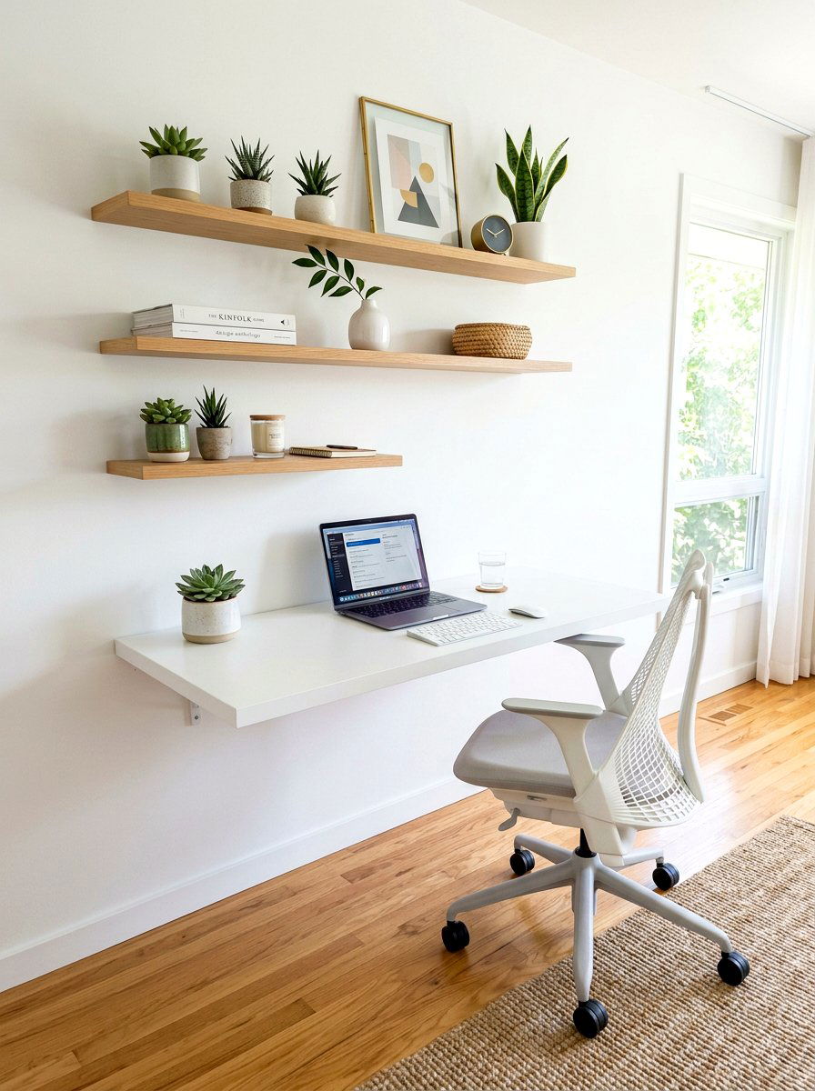 Floating Desk - 30 office nook apartment ideas