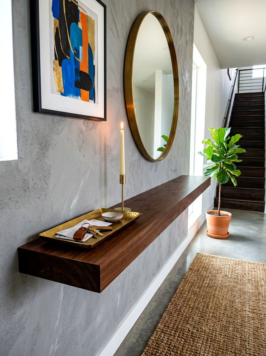 Floating Entryway Console Table - 30 TikTok entryway ideas