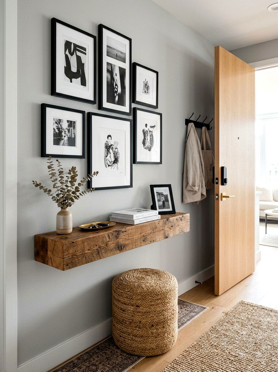 Floating Entryway Shelf - 30 front hall console ideas