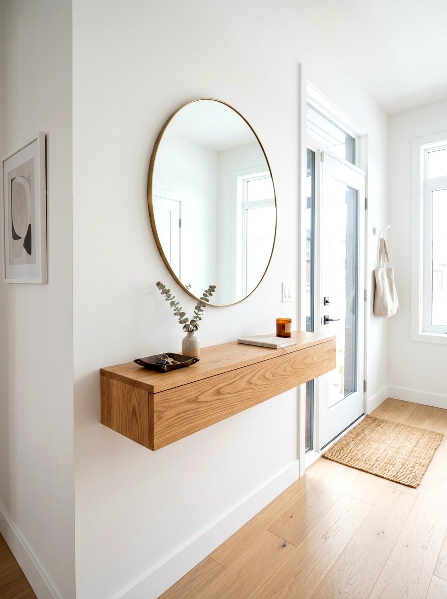 Floating Entryway Shelf - 30 slim foyer storage ideas
