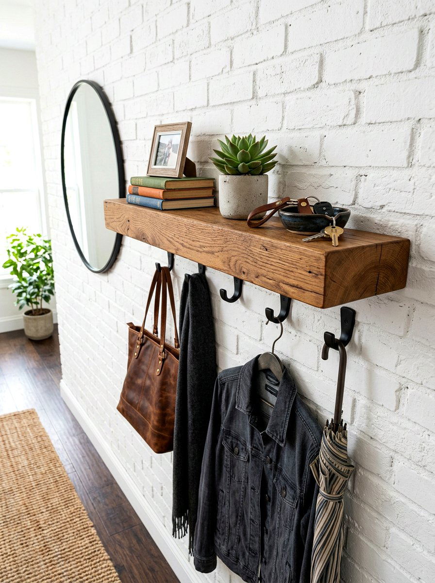 Floating Entryway Shelf - 30 apartment entryway styling ideas