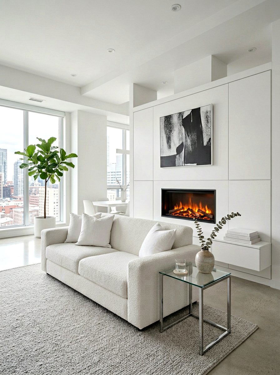 Floating Fireplace Console - 30 electric fireplace wall ideas