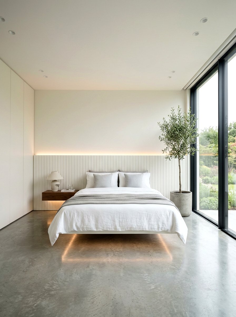 Floating Fluted Headboard - 30 fluted headboard ideas