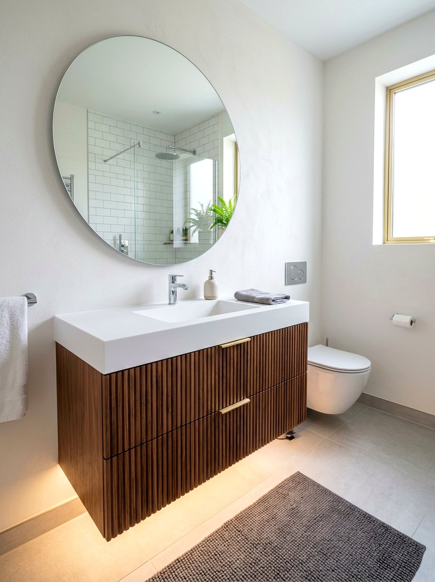 Floating Fluted Vanity - 30 fluted vanity ideas