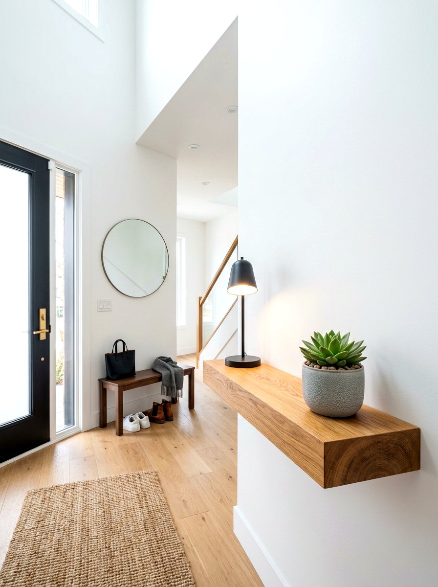 Floating Foyer Shelf - 30 foyer ideas