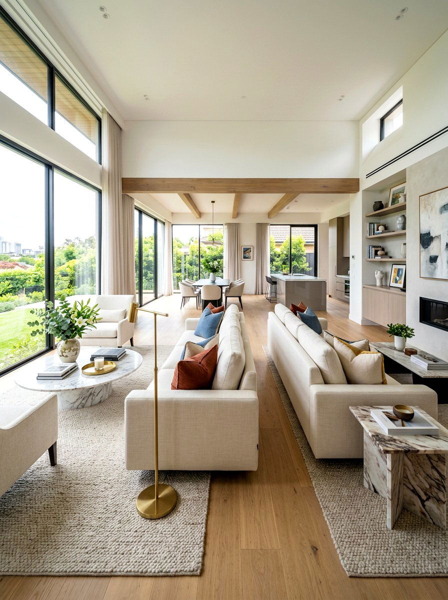 Floating Furniture Layout - 30 semi open floor plan ideas