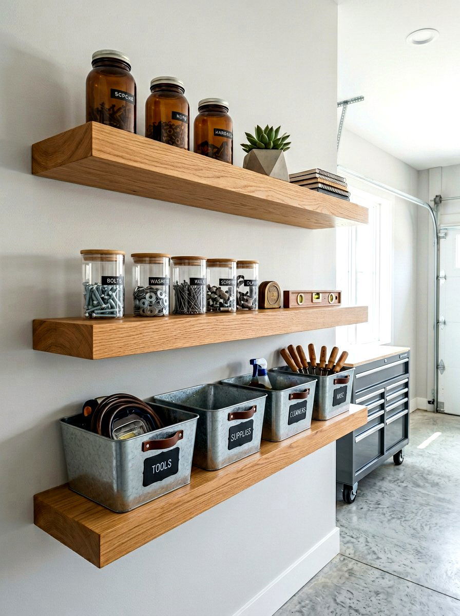 Floating Garage Shelves - 30 garage shelving ideas
