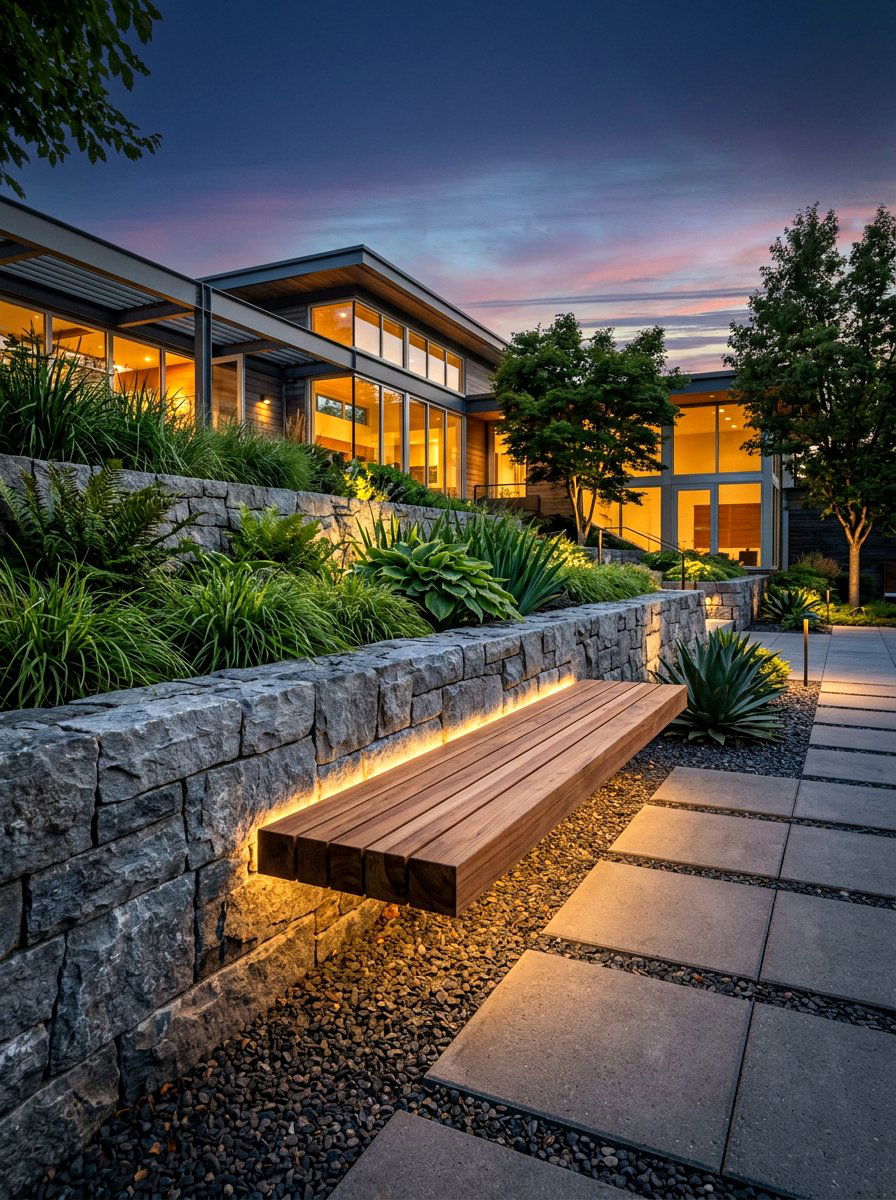 Floating Garden Bench - 30 garden bench ideas