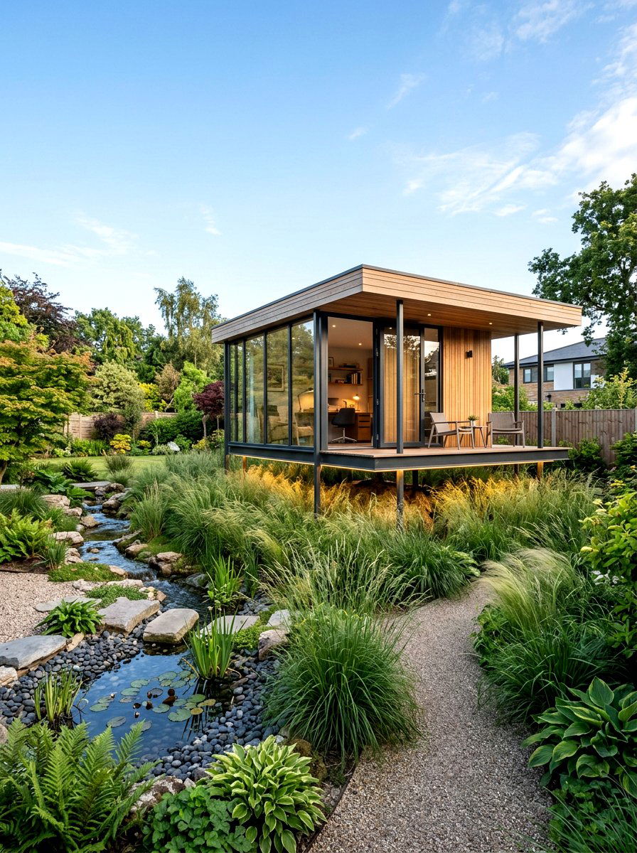Floating Garden Studio - 30 garden studio backyard ideas