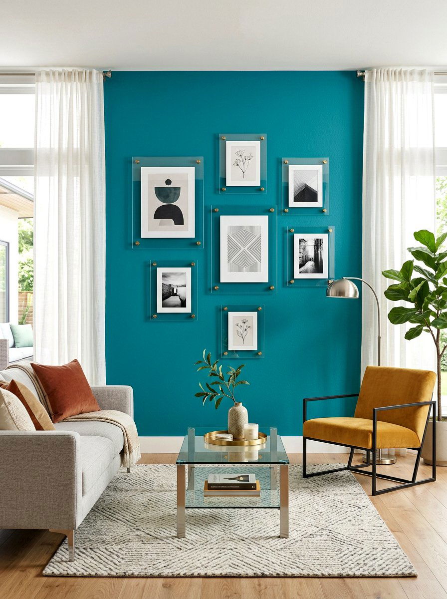 Floating Glass Frame Display - 30 family photo wall ideas