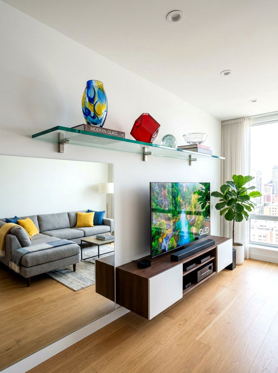 Floating Glass Shelf Living Room - 30 display cabinet ideas