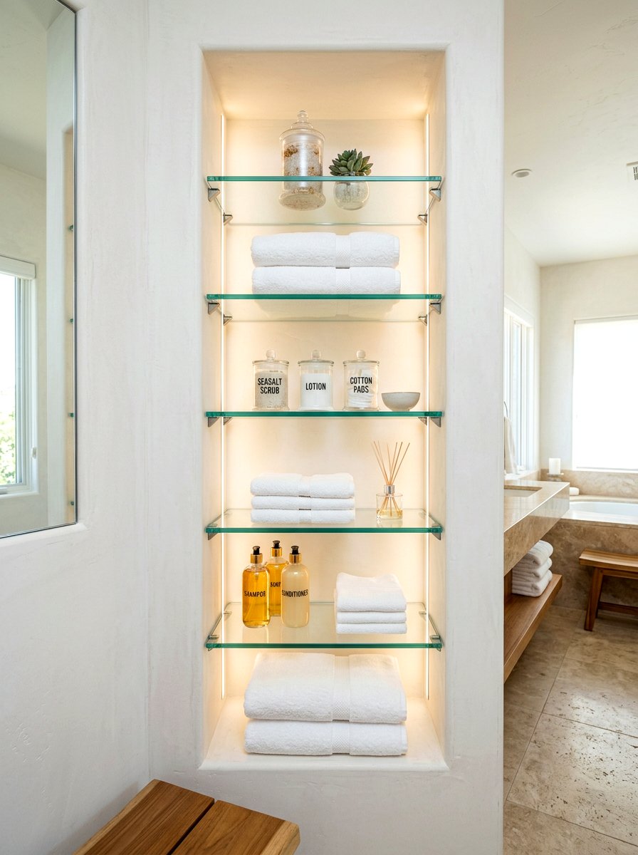 30 Vanity Tower Storage Ideas to Tidy Toiletries and Towels