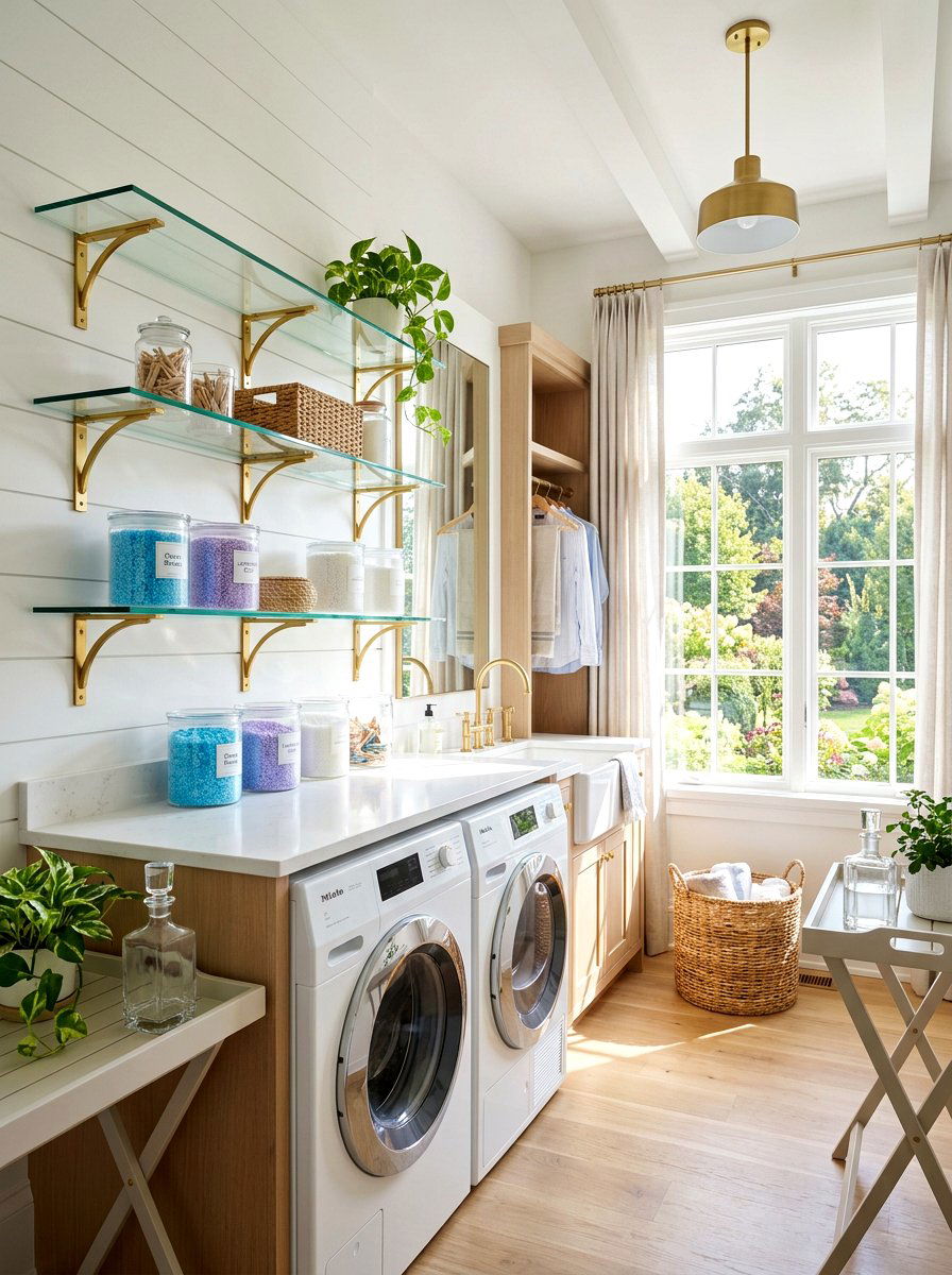 30 laundry room shelf ideas: Pretty Shelving That Holds Everything