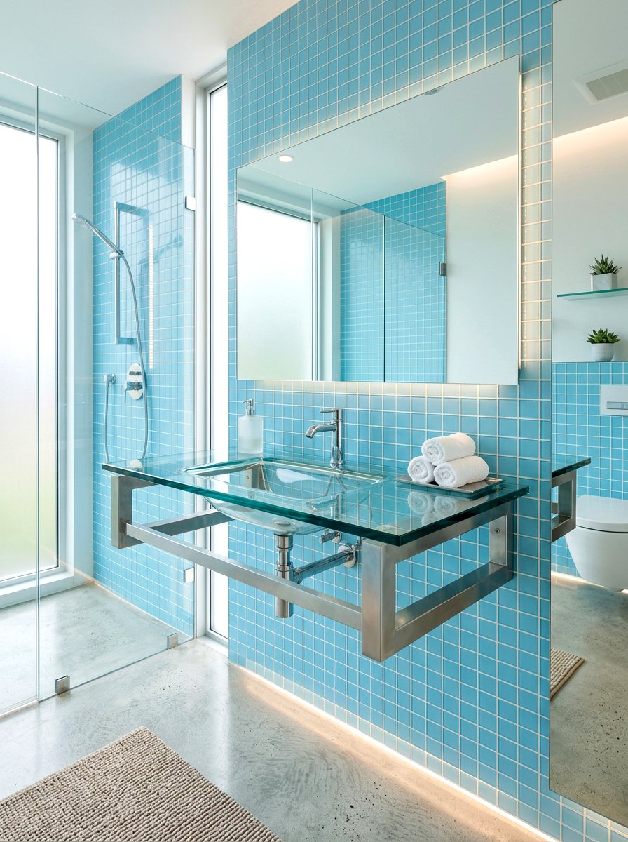 Floating Glass Vanity - 30 bathroom vanity ideas