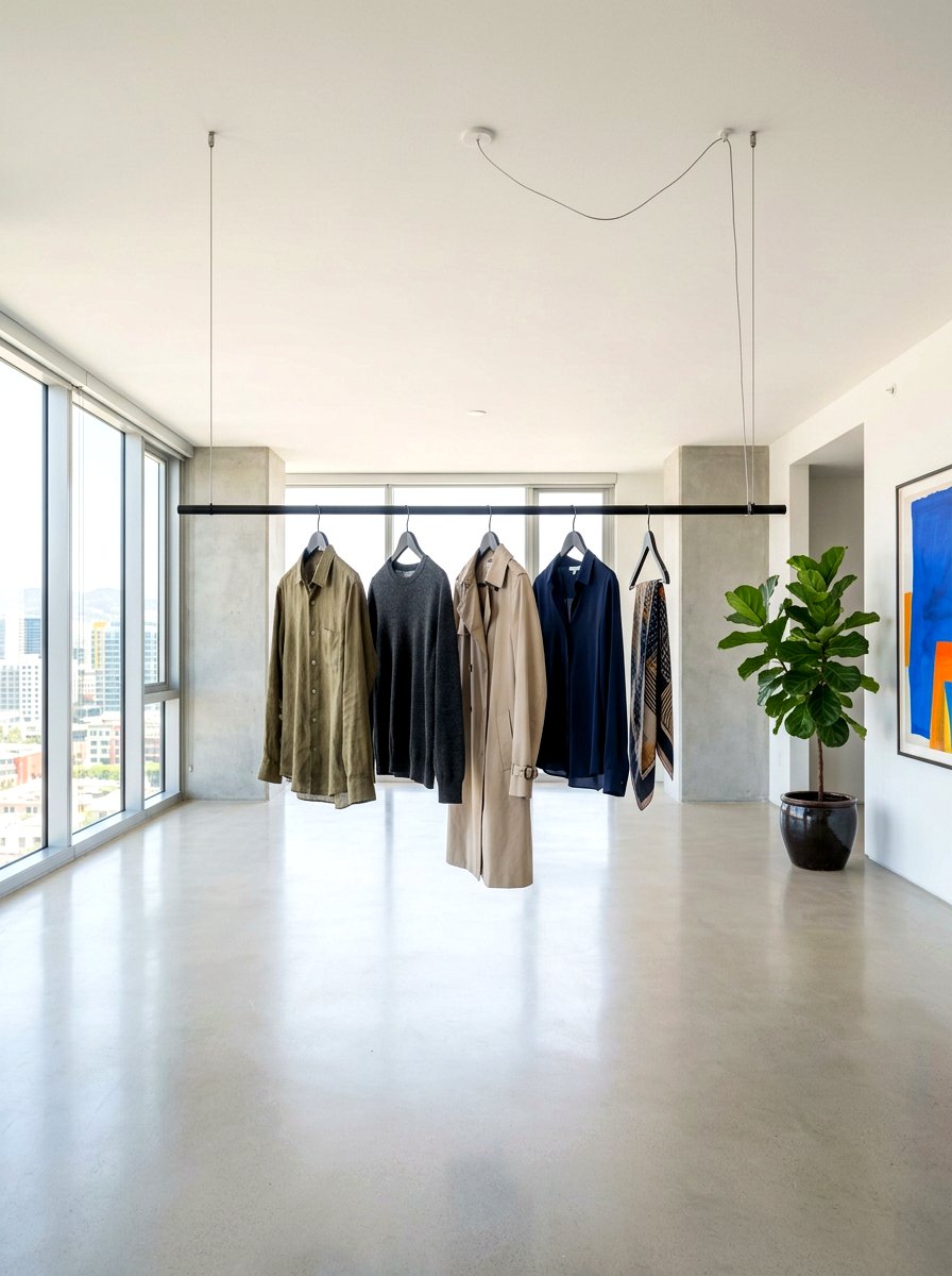 Floating Hanging Rod Setup - 30 open closet aesthetic ideas