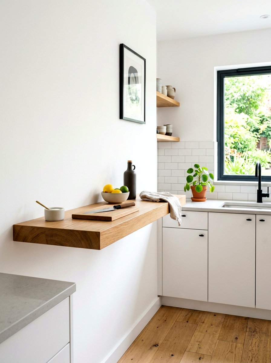 Floating Kitchen Shelf - 30 second prep space kitchen ideas
