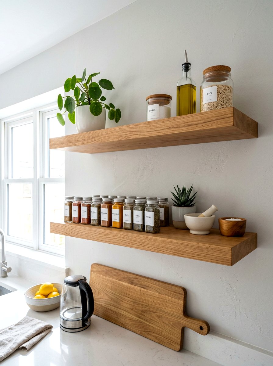 Floating Kitchen Shelf - 30 spice rack ideas