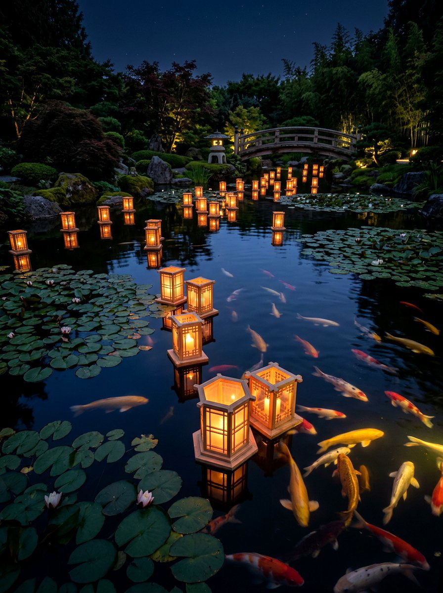 Floating Lantern Features - 30 outdoor candle lantern ideas