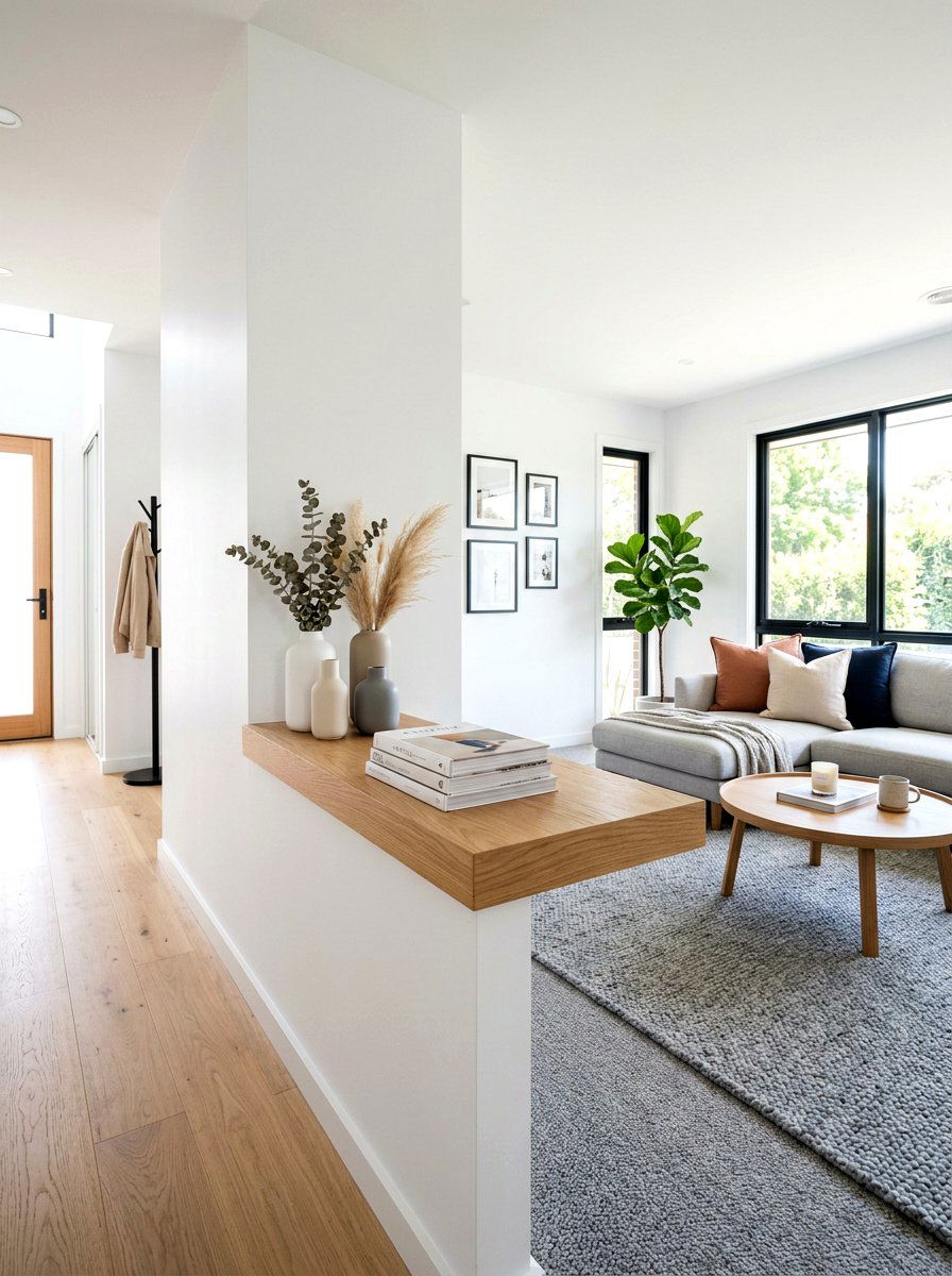Floating Ledge Half Wall - 30 half wall zoning ideas
