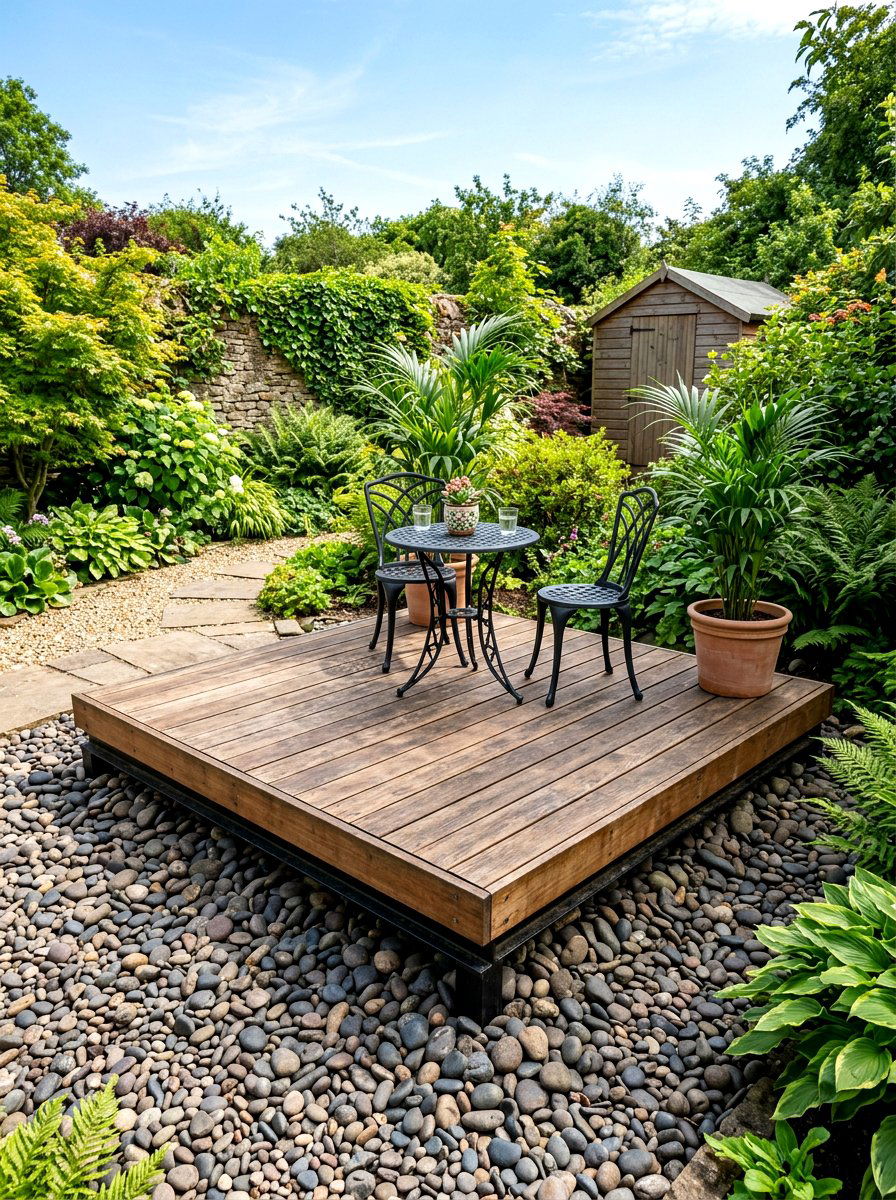 Floating Lower Platform - 30 two level deck ideas