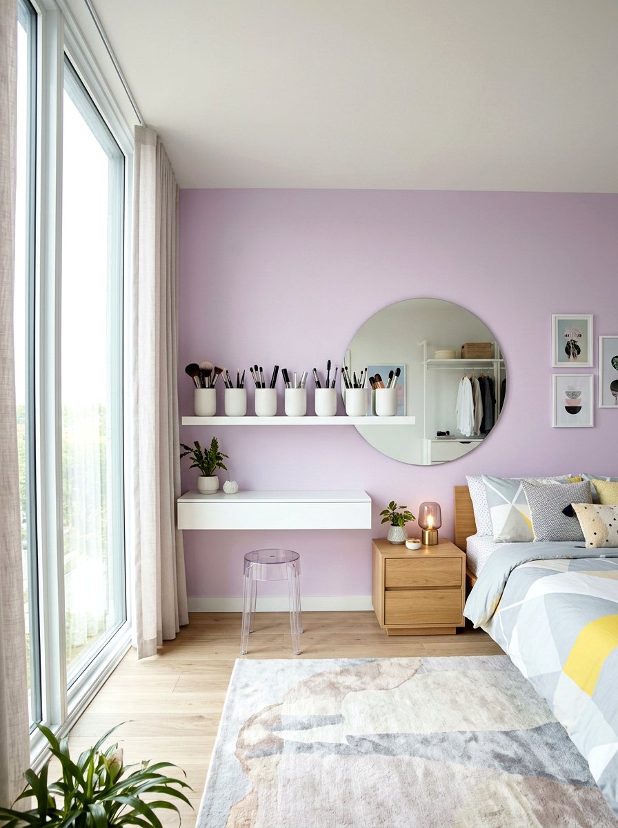 Floating Makeup Brush Shelf - 30 makeup brush storage ideas