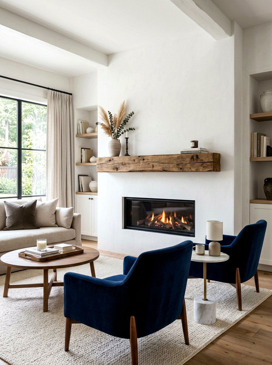 Floating Mantel Fireplace - 30 fireplace wall living room ideas