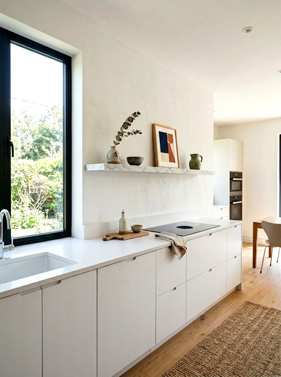 Floating Marble Kitchen Shelf - 30 Parisian kitchen ideas