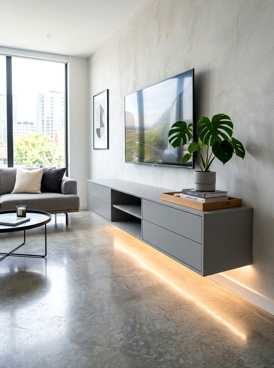 Floating Media Console - 30 media console styling ideas