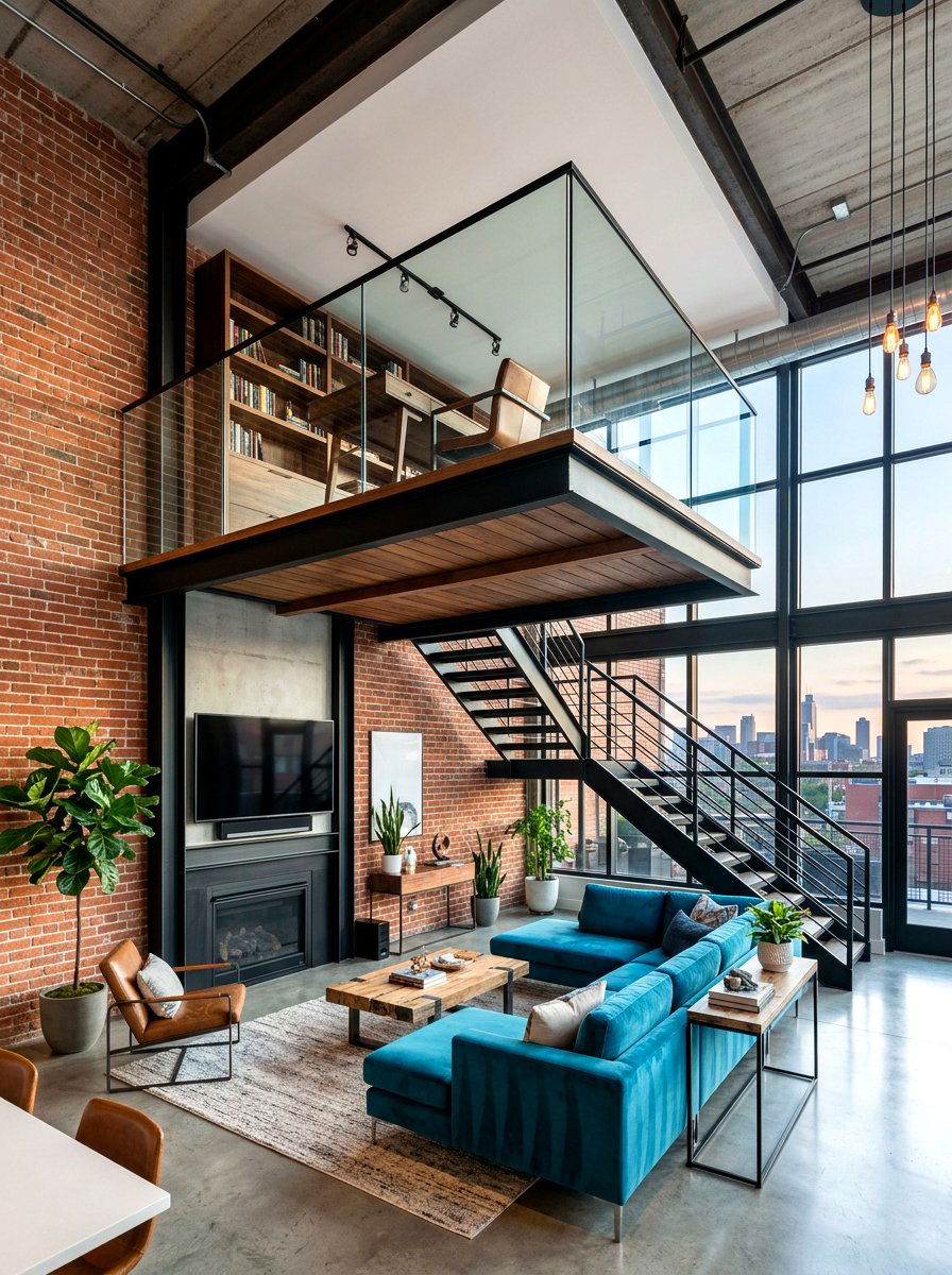 Floating Mezzanine - 30 tall ceiling living room ideas