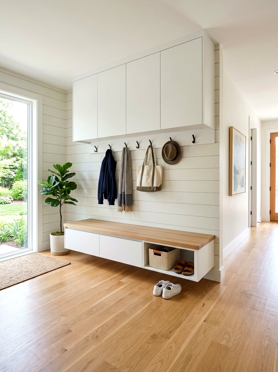 Floating Mudroom Locker - 30 mudroom locker ideas