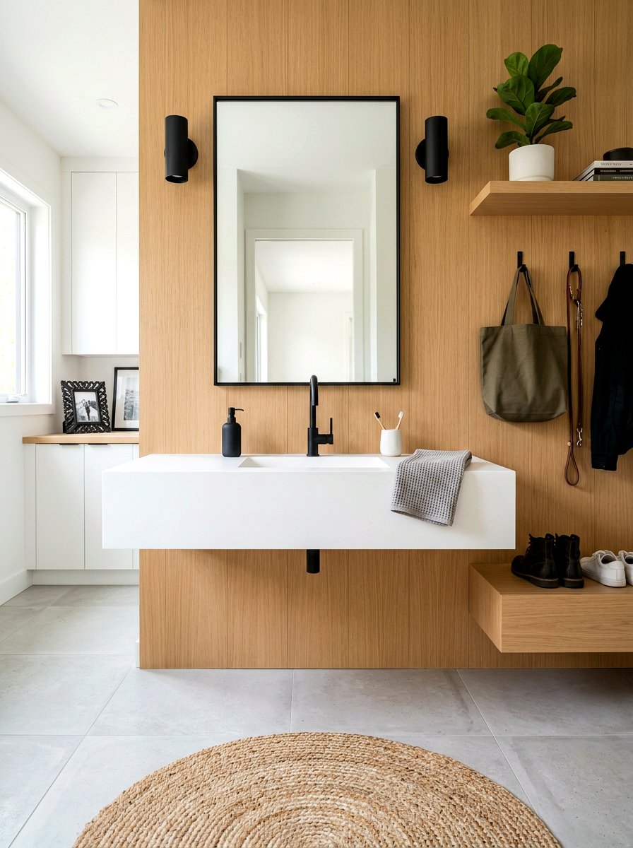 Floating Mudroom Sink Area - 30 mudroom laundry sink ideas