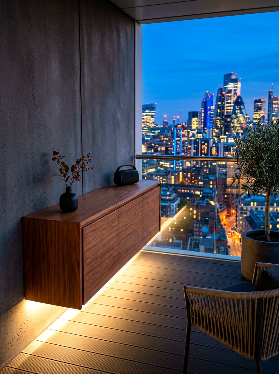 Floating Outdoor Credenza - 30 outdoor sideboard ideas