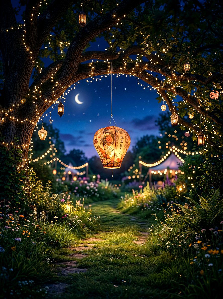 Floating Paper Lantern - 30 lantern pathway ideas
