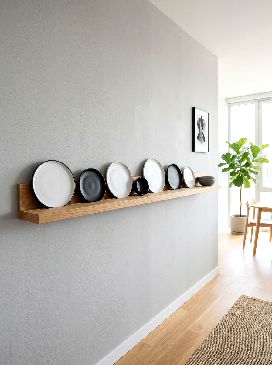 Floating Plate Shelf - 30 plate rack ideas