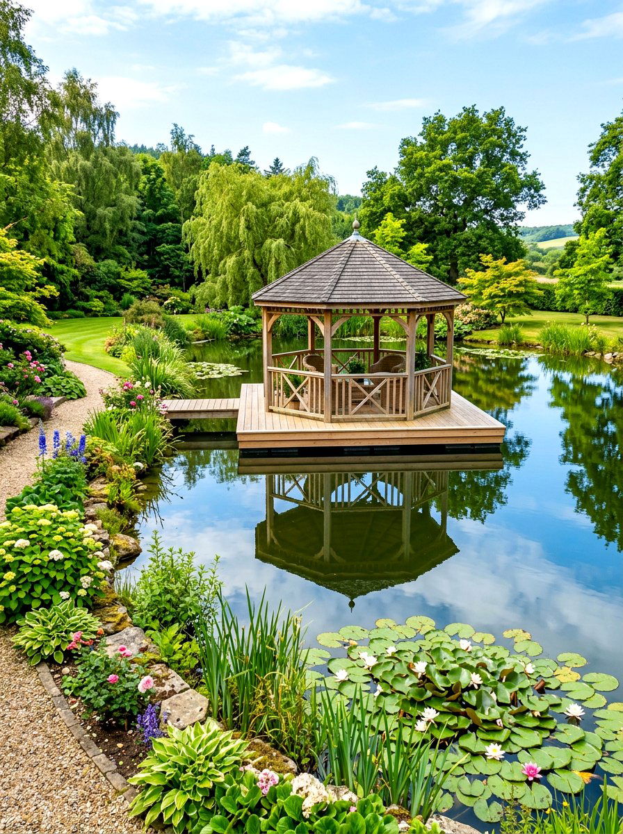 Floating Pond Gazebo - 30 small gazebo ideas