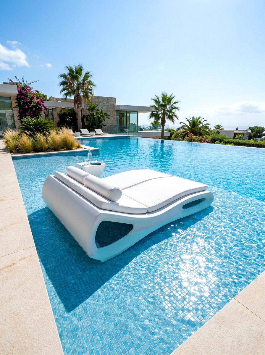 Floating Pool Daybed - 30 poolside daybed ideas