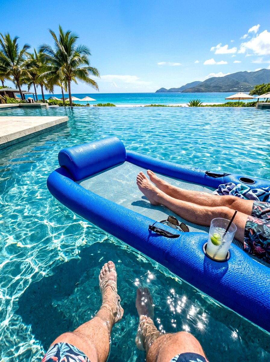 Floating Pool Lounger - 30 chaise lounge patio ideas