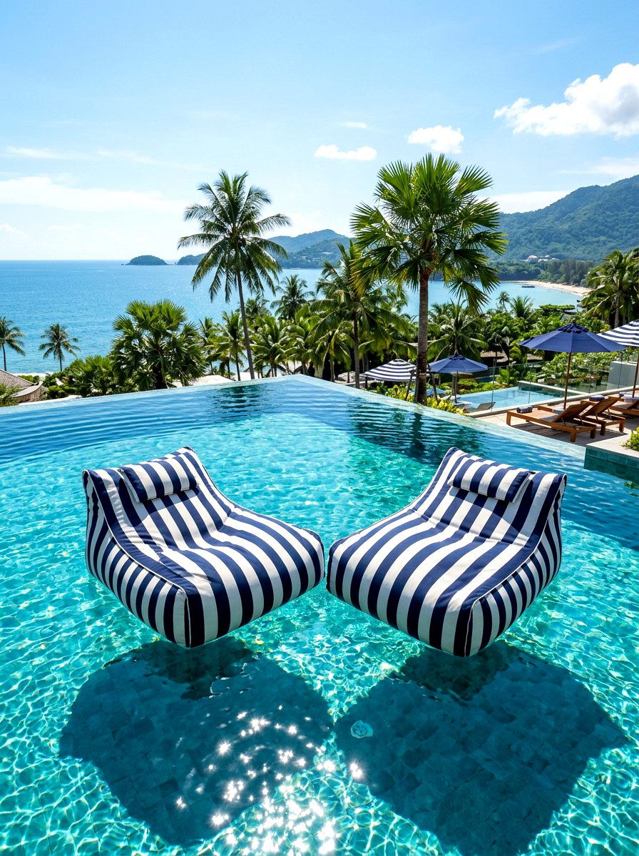 Floating Pool Mattress Station - 30 luxury sun lounger ideas