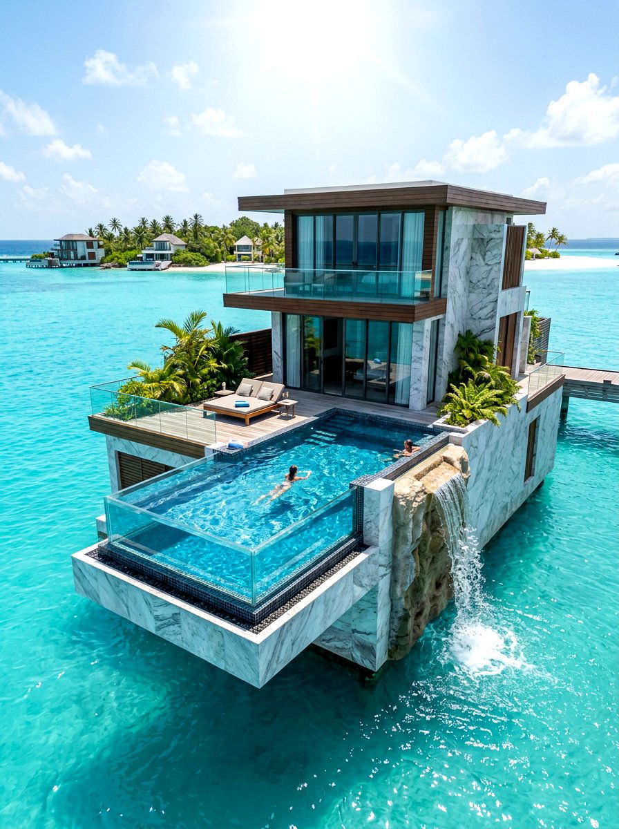 Floating Pool Villa - 30 villa exterior ideas