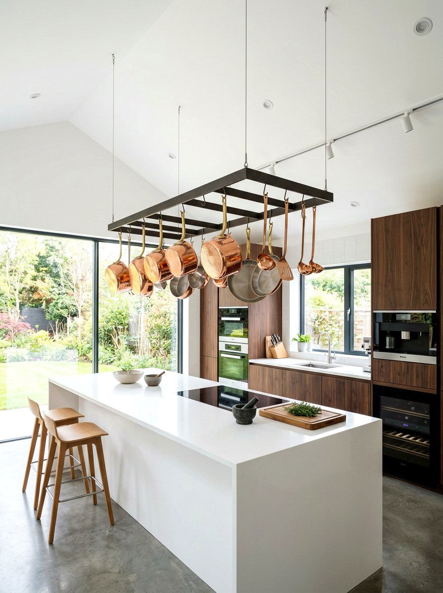 Floating Pot Rack - 30 ceiling pot rack ideas